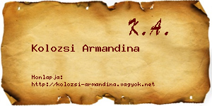 Kolozsi Armandina névjegykártya